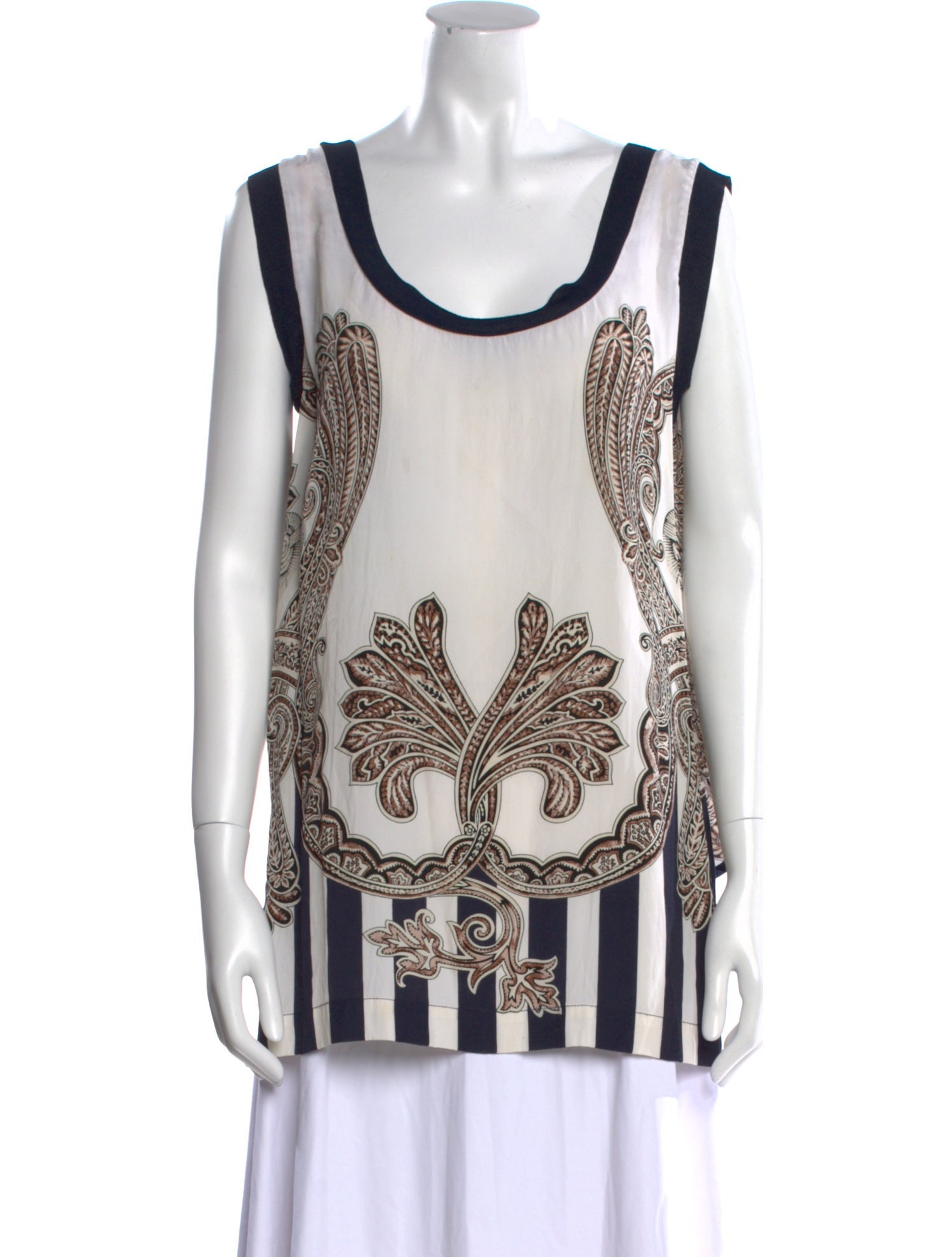 Gianfranco Ferre Printed Scoop Neck Tunic