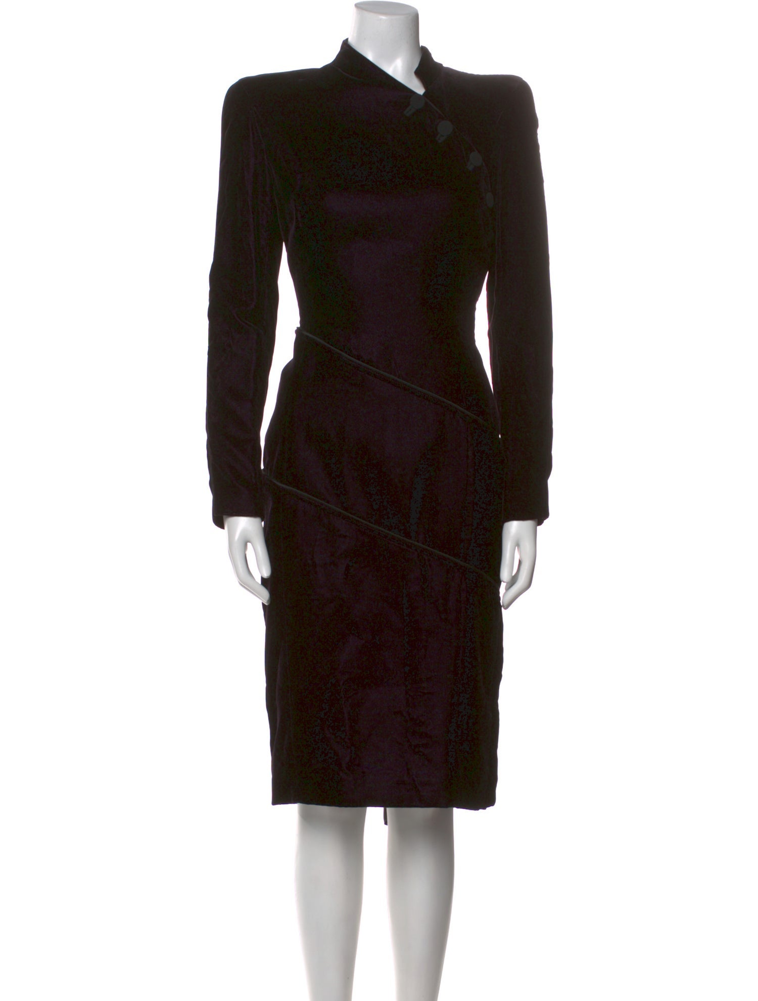 Gianfranco Ferre Mock Neck Midi Length Dress