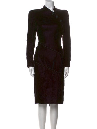 Gianfranco Ferre Mock Neck Midi Length Dress