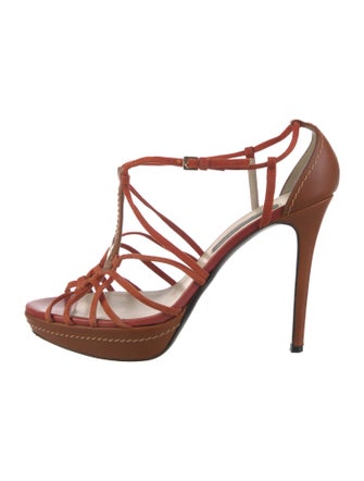 Gianfranco Ferre Leather T-Strap Sandals