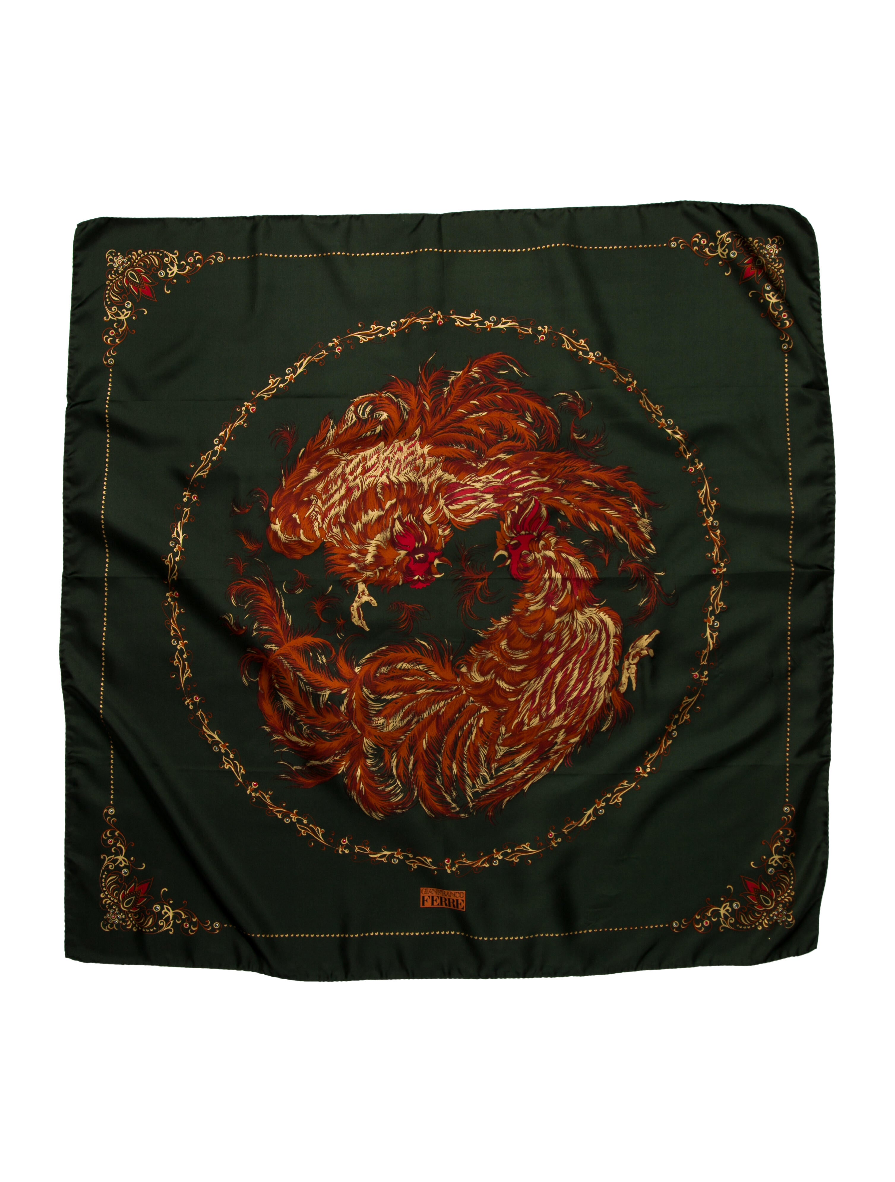 Gianfranco Ferre Silk Printed Scarf