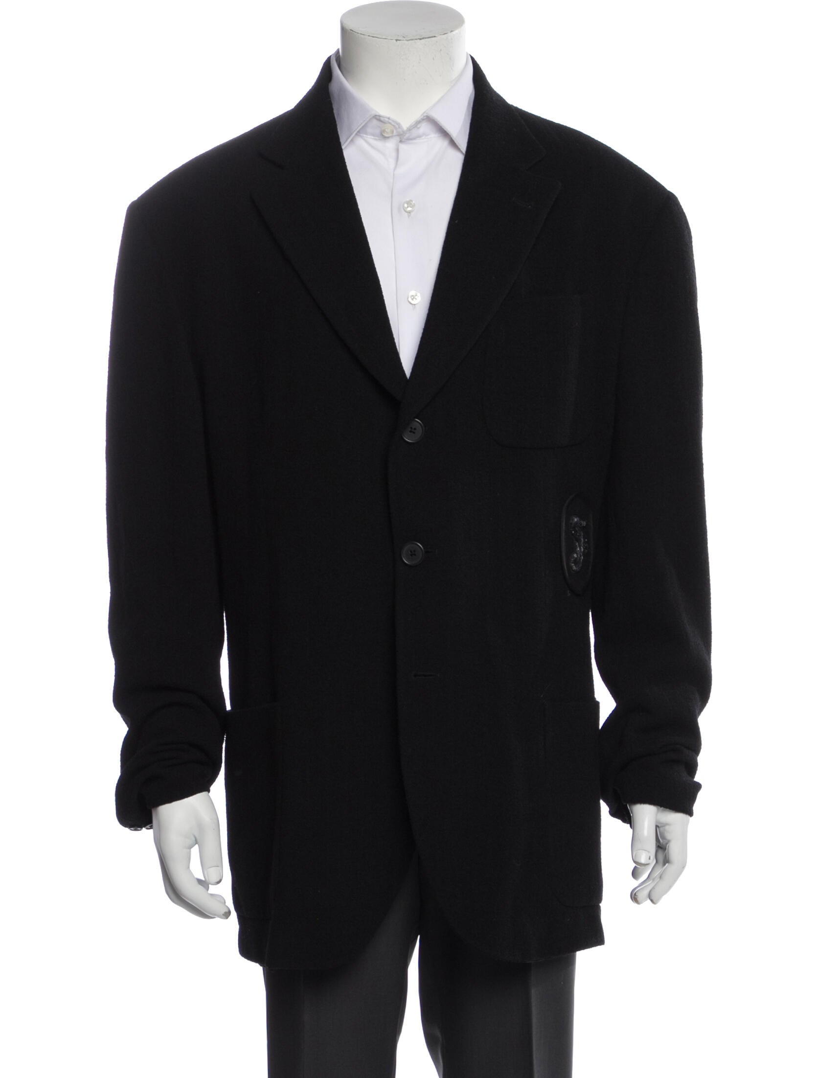 Gianfranco Ferre Virgin Wool Embroidered Accent Sport Coat