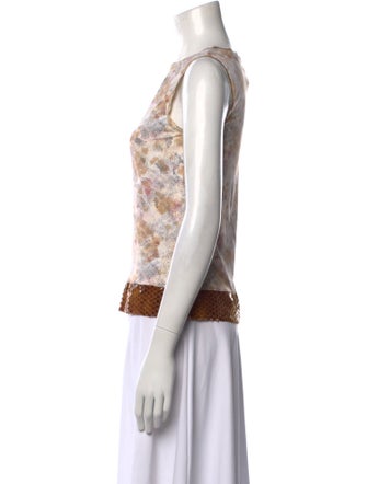 Gianfranco Ferre Printed Bateau Neckline Top