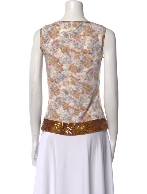 Gianfranco Ferre Printed Bateau Neckline Top