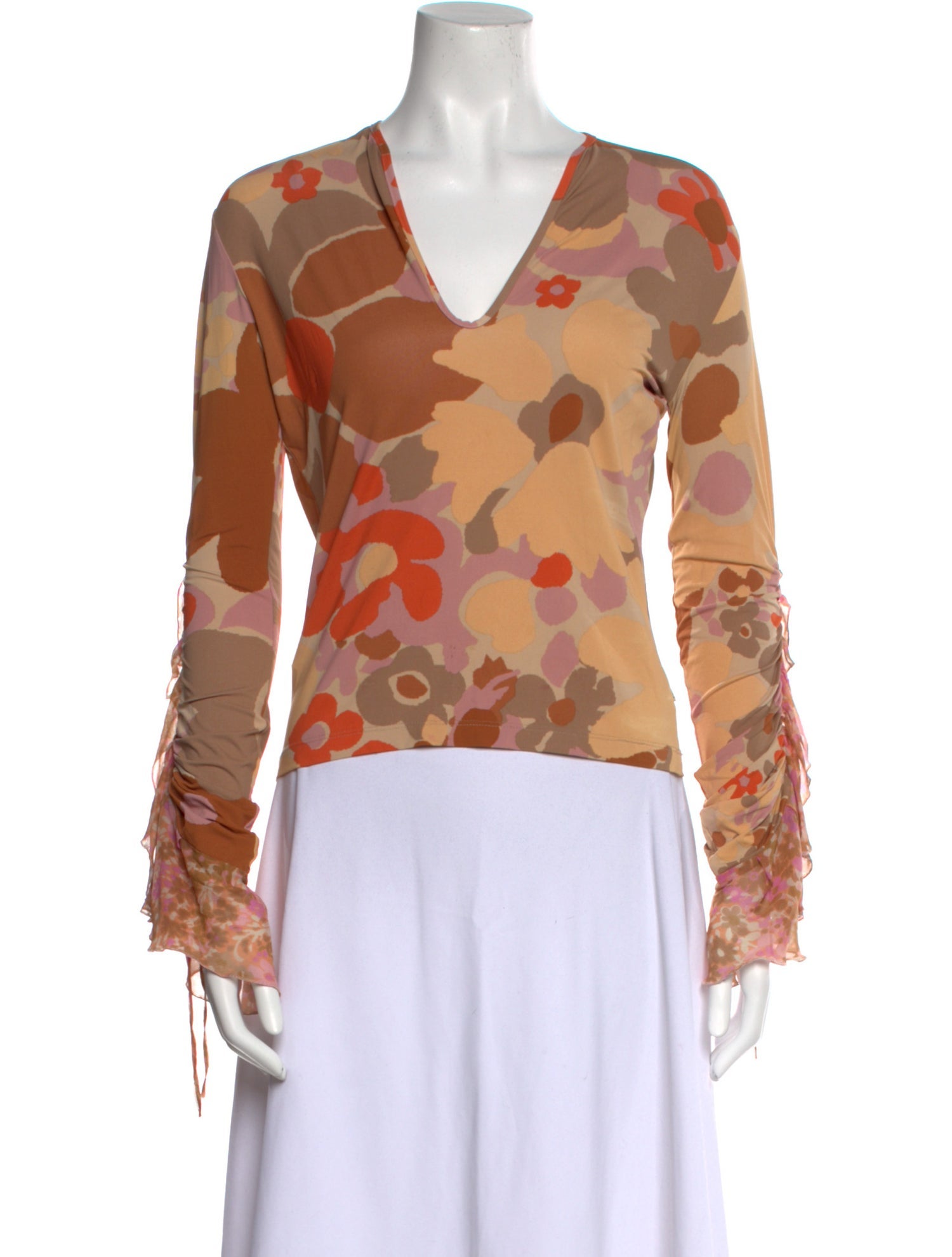 Gianfranco Ferre Printed V-Neck Top