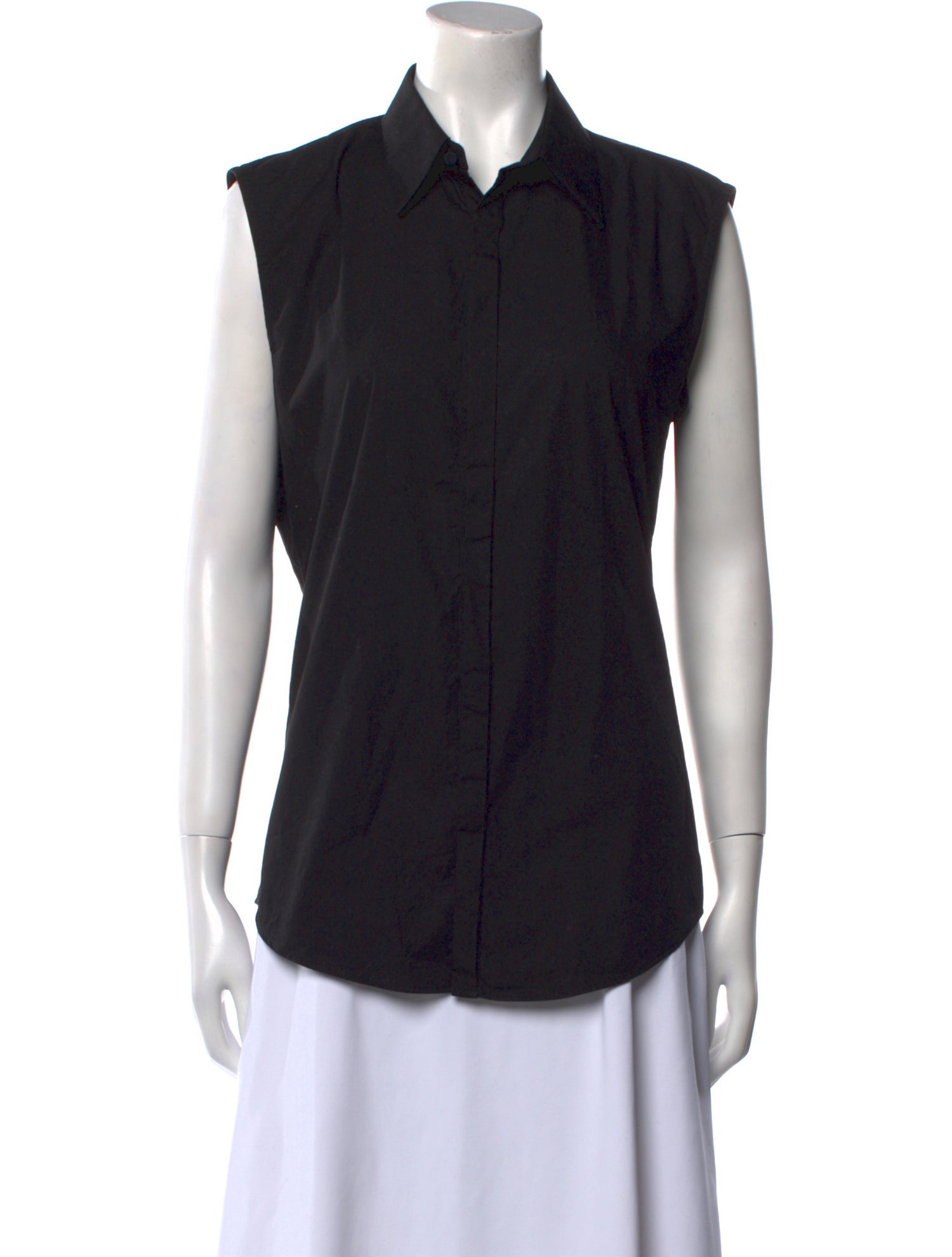 Gianfranco Ferre Silk Sleeveless Button-Up Top