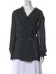 Gianfranco Ferre Cowl Neck Long Sleeve Button-Up Top