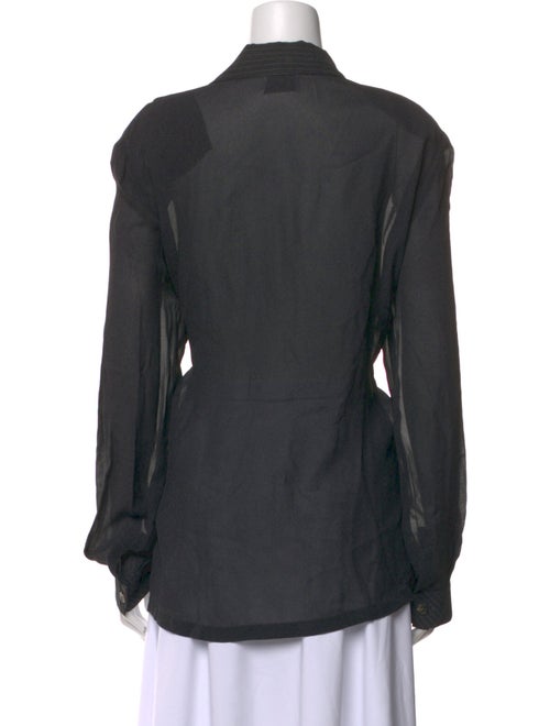 Gianfranco Ferre Cowl Neck Long Sleeve Button-Up Top