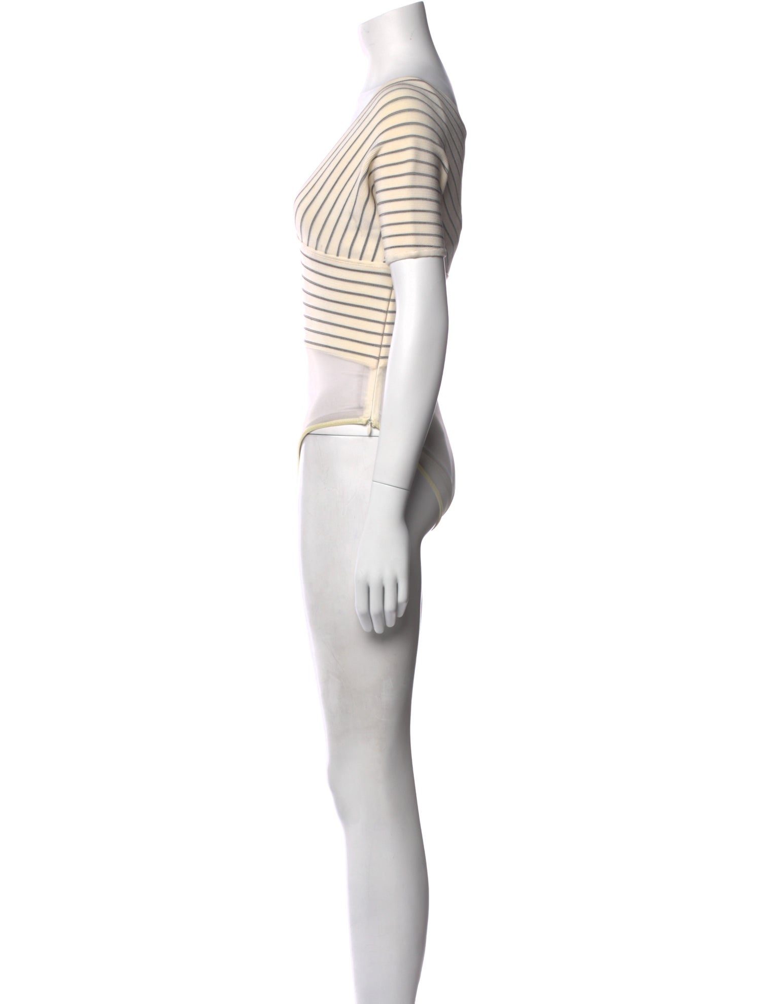 Gianfranco Ferre Striped V-Neck Bodysuit