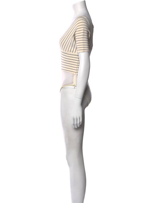 Gianfranco Ferre Striped V-Neck Bodysuit
