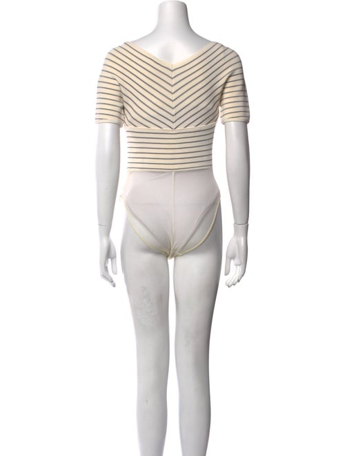 Gianfranco Ferre Striped V-Neck Bodysuit