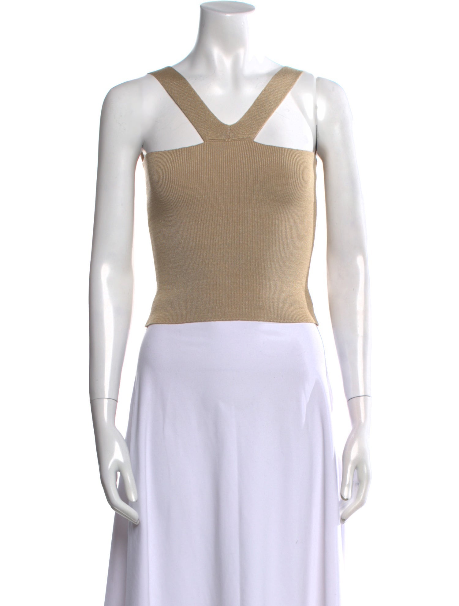 Gianfranco Ferre V-Neck Sleeveless Crop Top