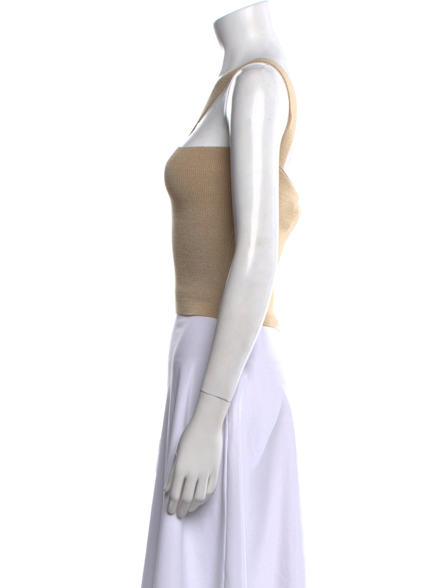 Gianfranco Ferre V-Neck Sleeveless Crop Top