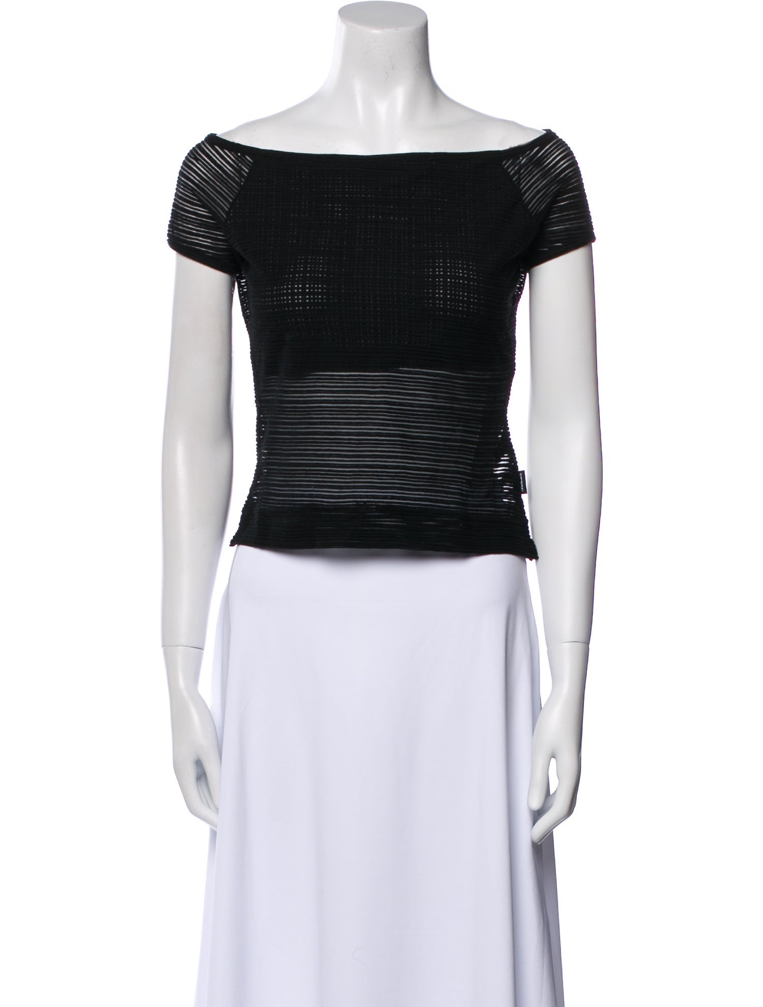 Gianfranco Ferre Off-The-Shoulder Short Sleeve Crop Top