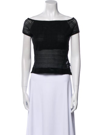 Gianfranco Ferre Off-The-Shoulder Short Sleeve Crop Top