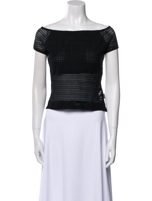 Gianfranco Ferre Off-The-Shoulder Short Sleeve Crop Top