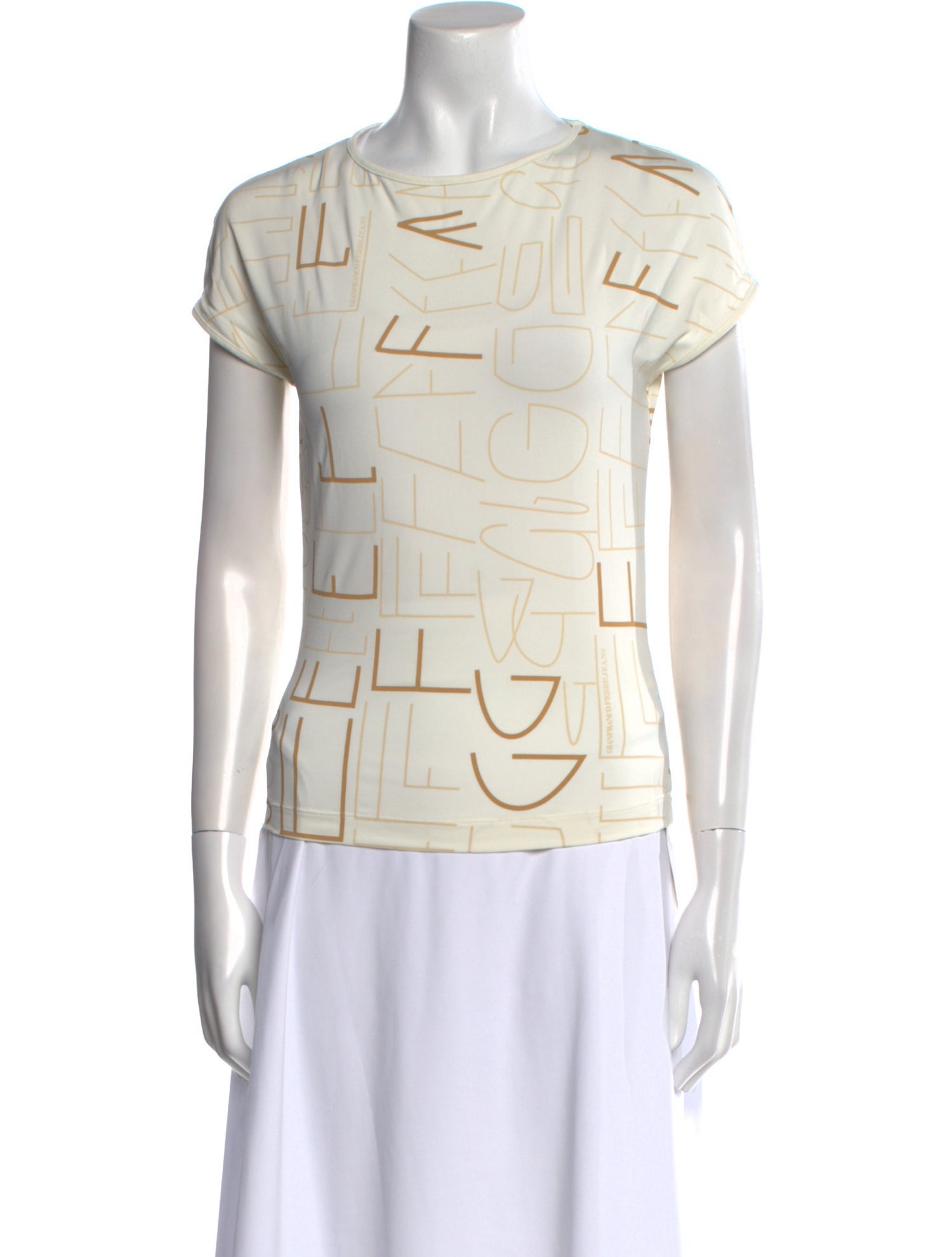 Gianfranco Ferre Cowl Neck Short Sleeve Top