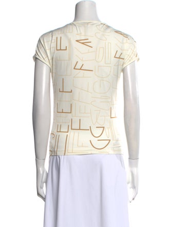 Gianfranco Ferre Cowl Neck Short Sleeve Top
