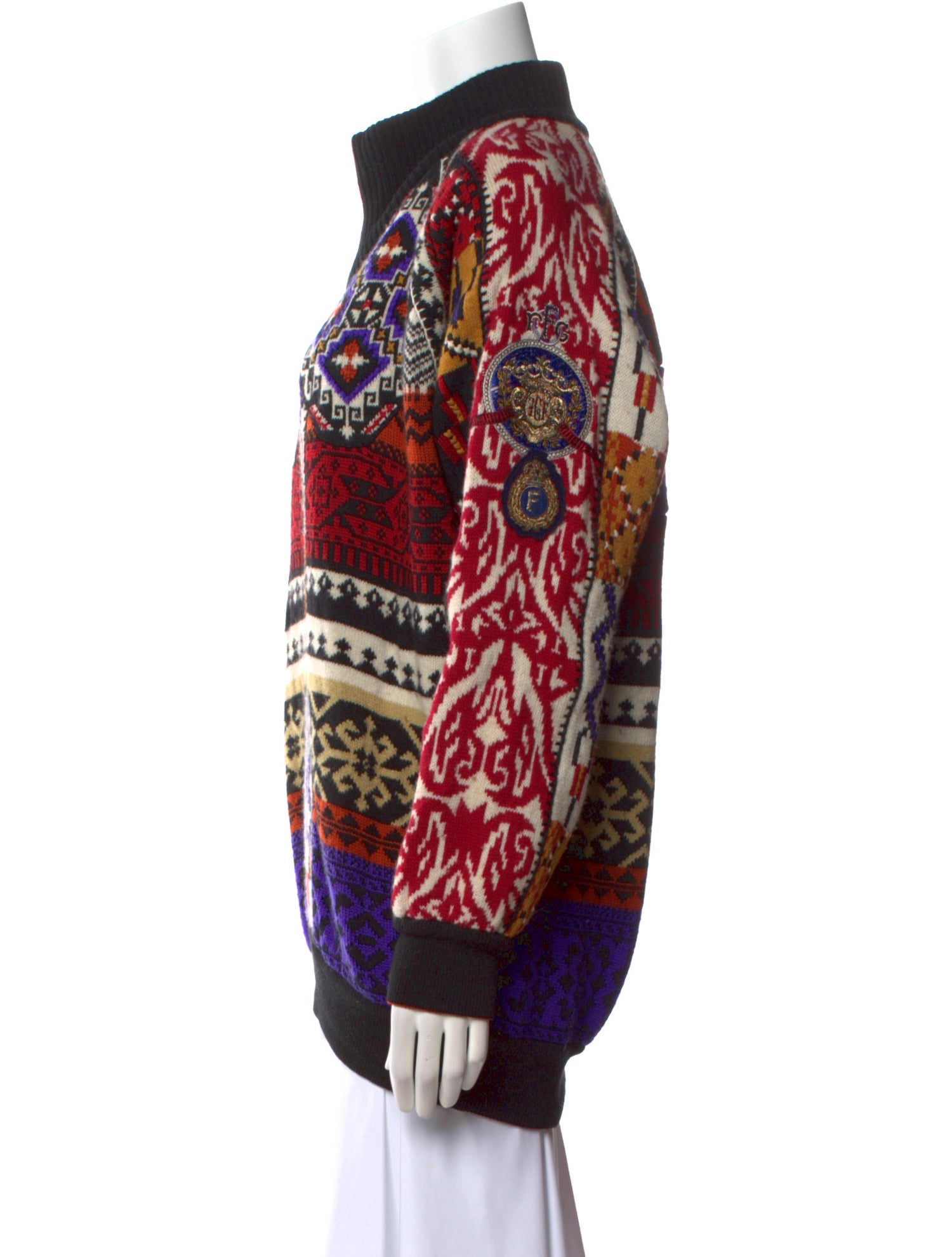 Gianfranco Ferre Merino Wool Printed Sweater