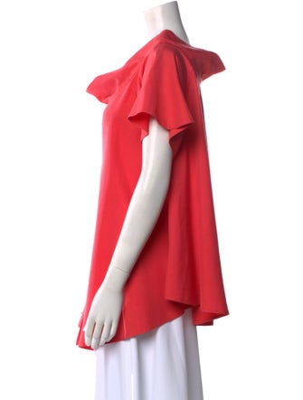 Gianfranco Ferre Silk Cowl Neck Button-Up Top