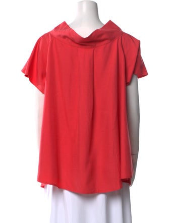 Gianfranco Ferre Silk Cowl Neck Button-Up Top