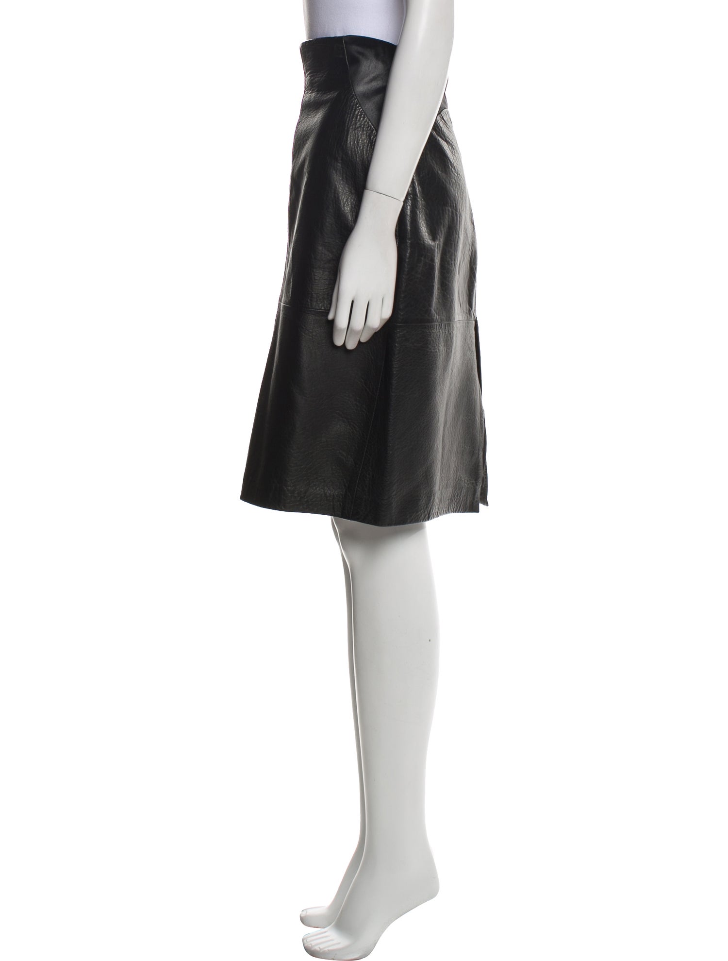 Gianfranco Ferre Leather Knee-Length Skirt