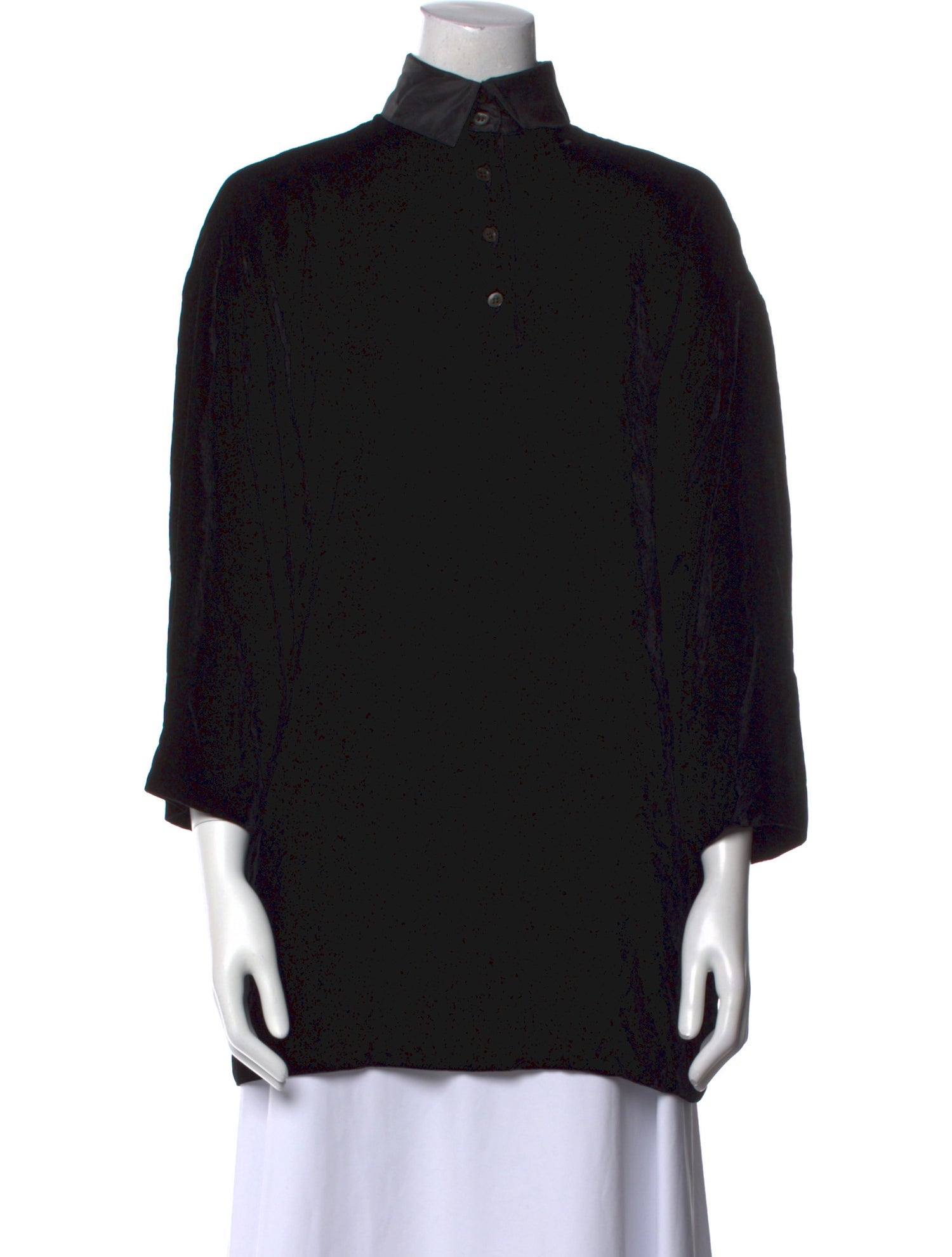 Gianfranco Ferre Mock Neck Long Sleeve Blouse