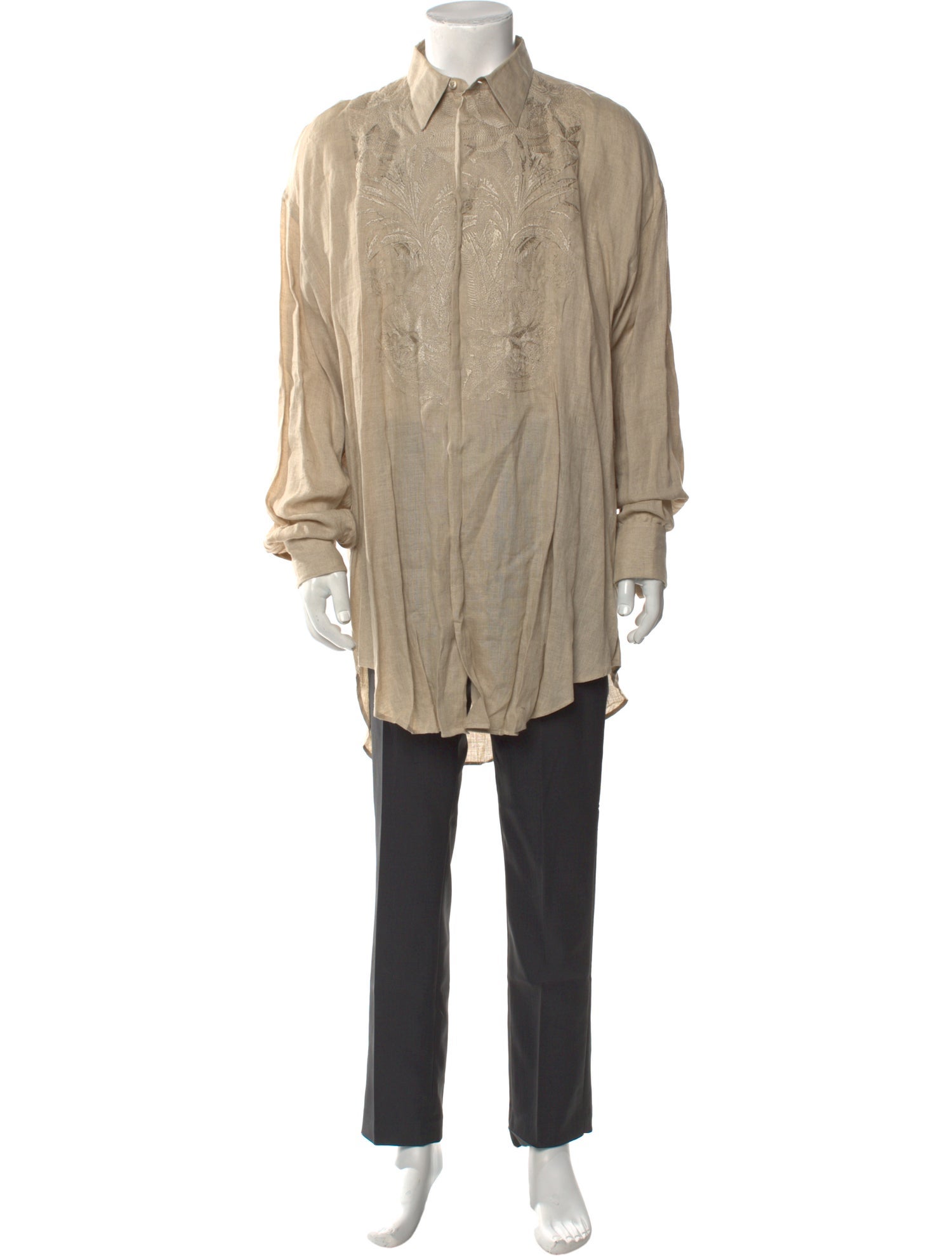 Gianfranco Ferre Linen Long Sleeve Shirt