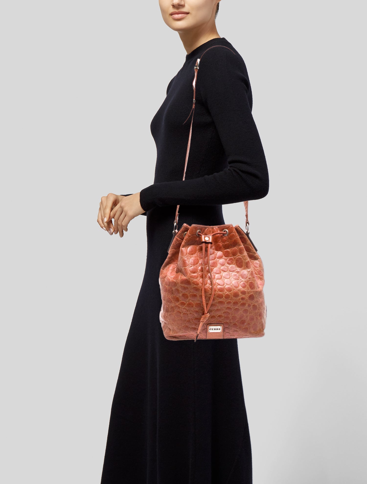 Gianfranco Ferre Leather Bucket Bag