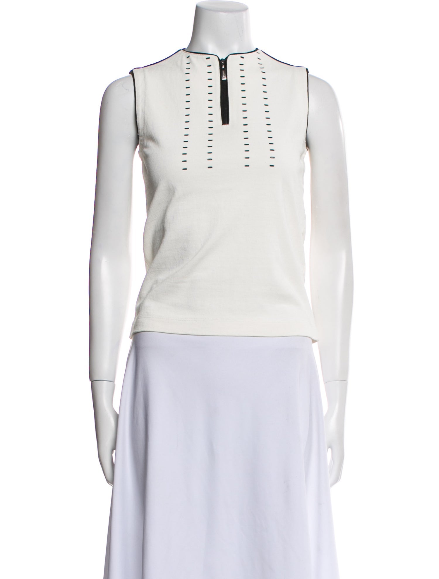 Gianfranco Ferre Crew Neck Sleeveless Crop Top