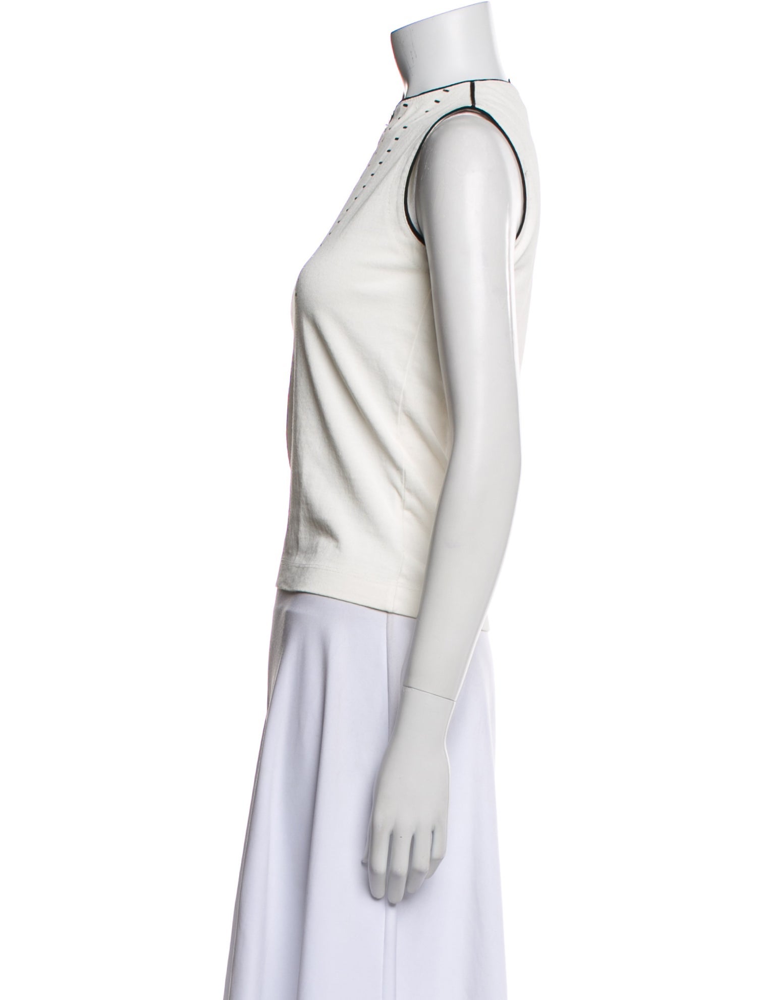 Gianfranco Ferre Crew Neck Sleeveless Crop Top