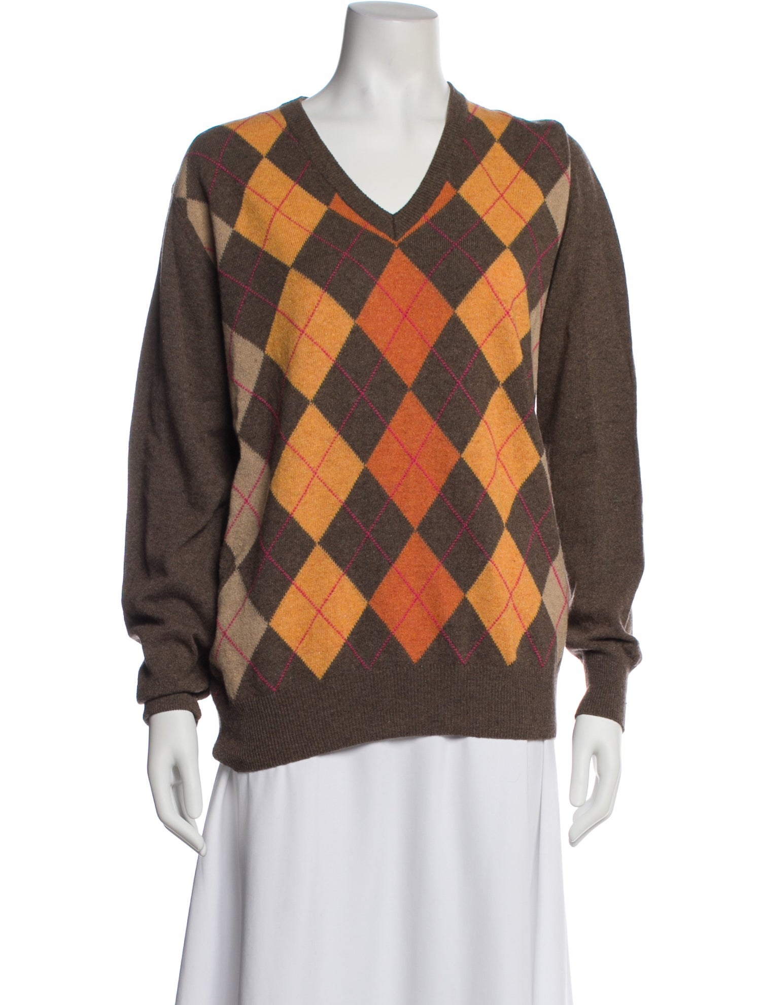 Gianfranco Ferre Wool Plaid Print Sweater
