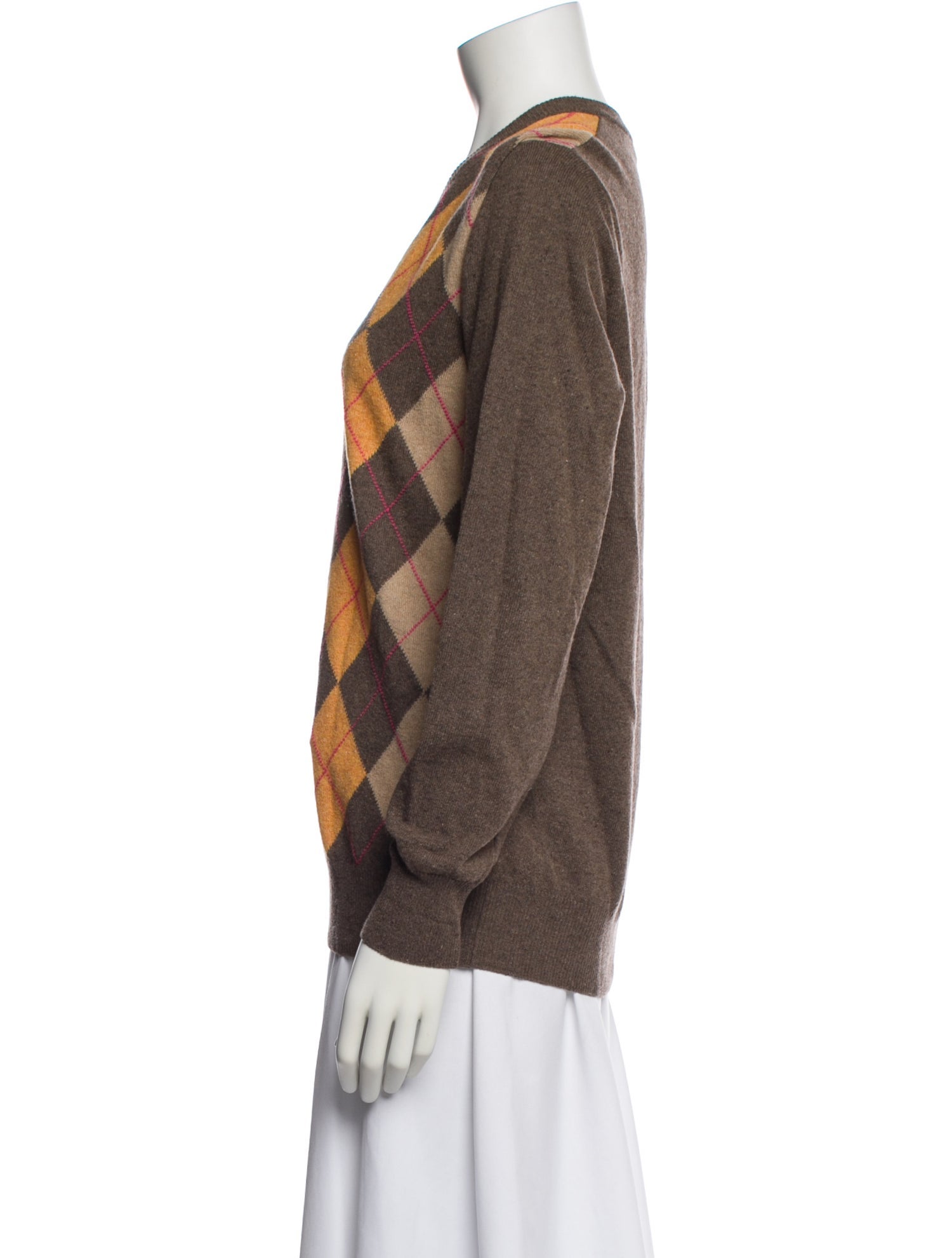 Gianfranco Ferre Wool Plaid Print Sweater