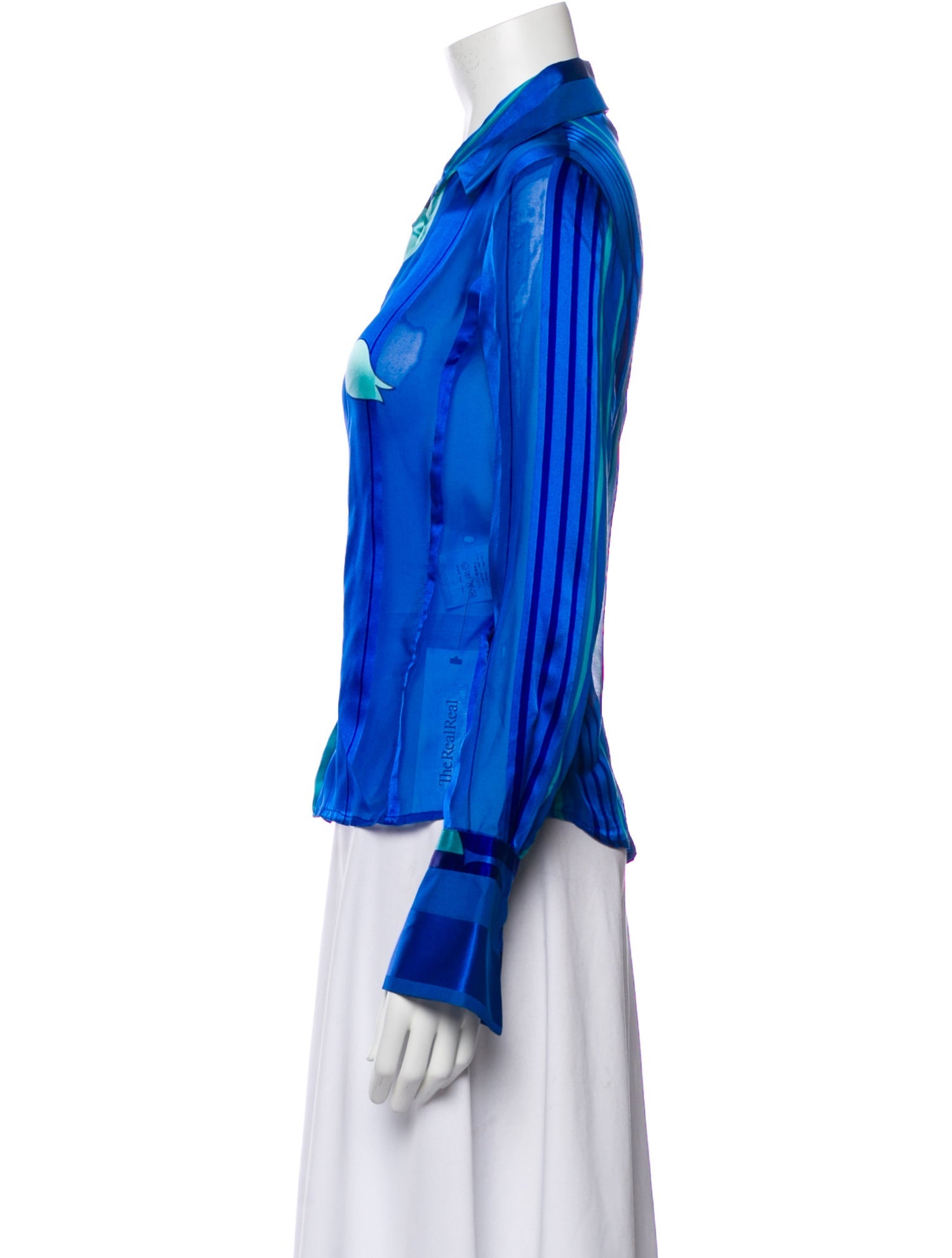 Gianfranco Ferre Silk Striped Blouse