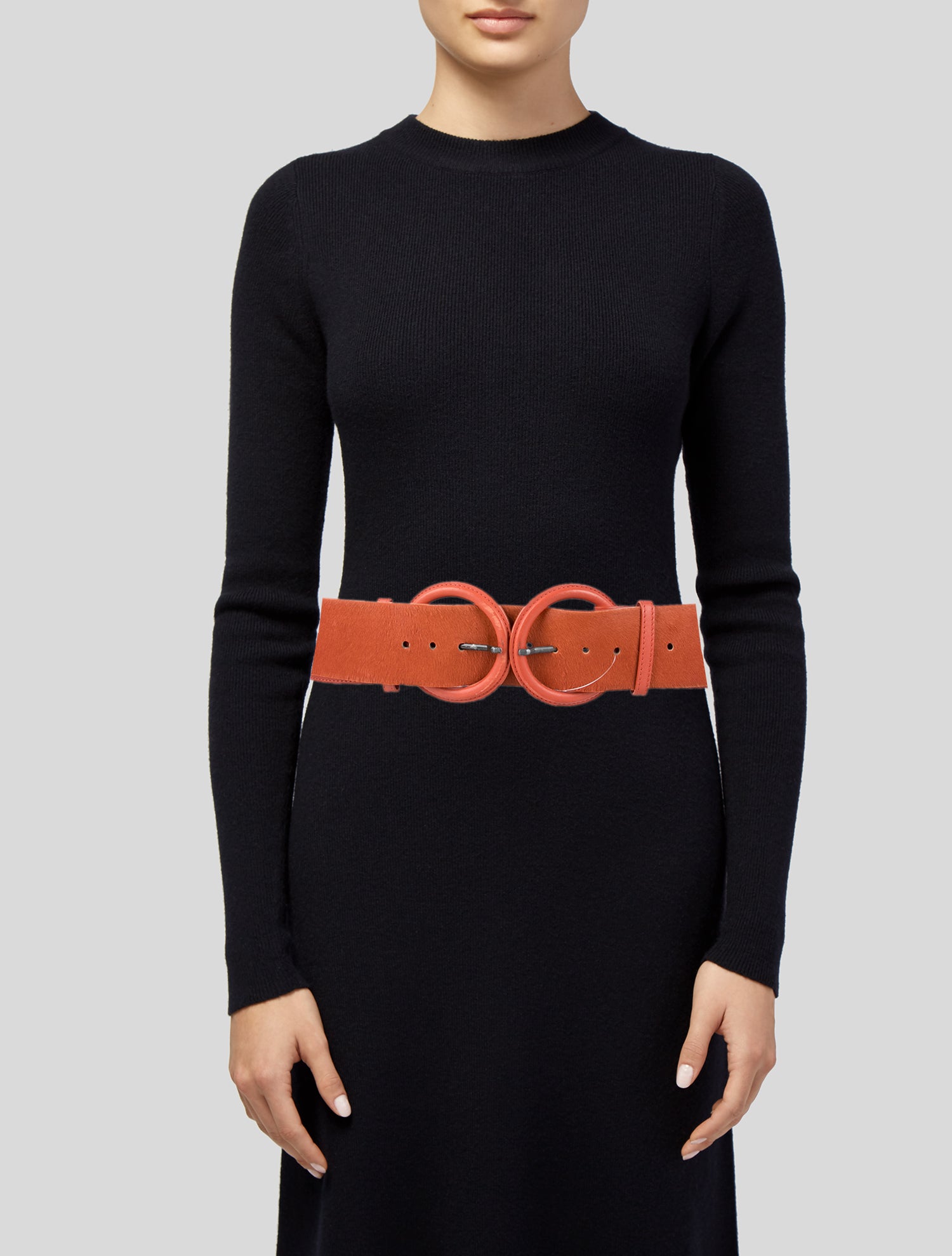 Gianfranco Ferre Wide Calf Hair Waist Belt