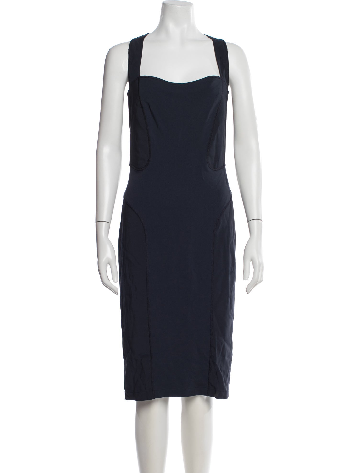 Gianfranco Ferre Square Neckline Midi Length Dress