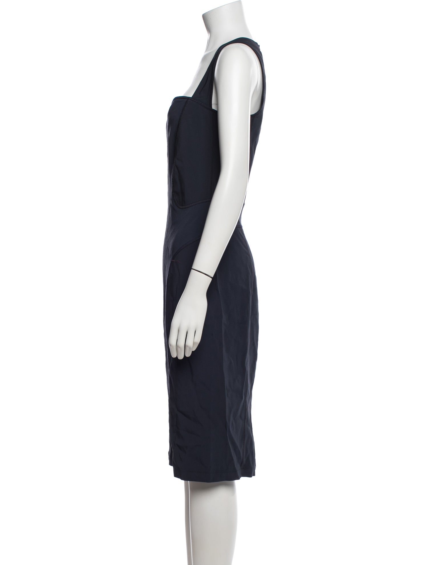 Gianfranco Ferre Square Neckline Midi Length Dress