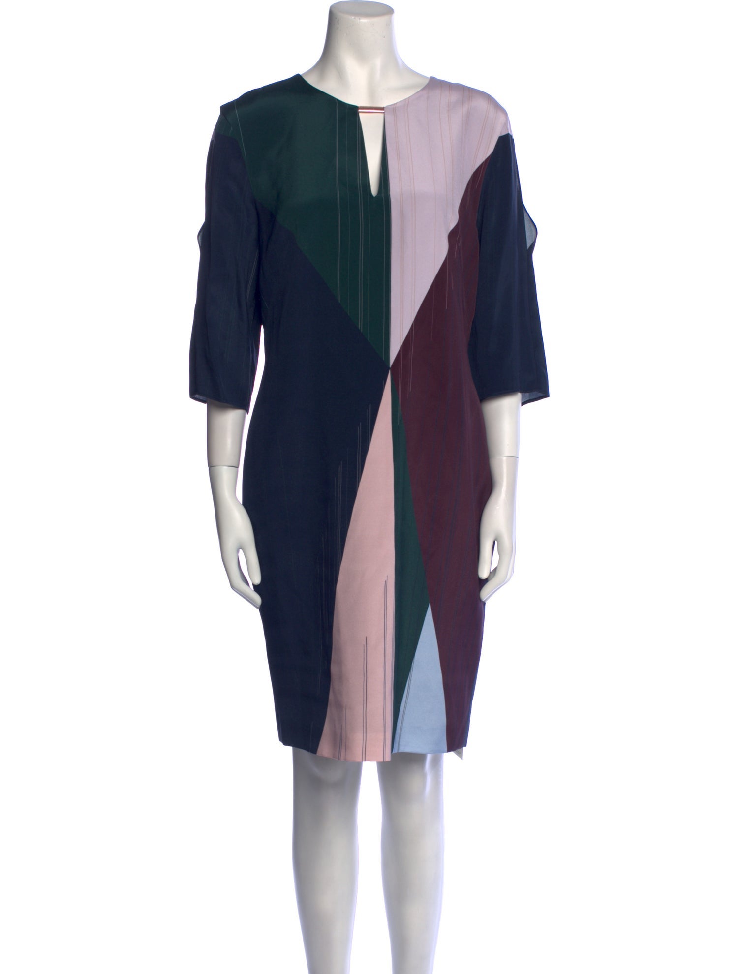 Ginger & Smart Colorblock Pattern Knee-Length Dress