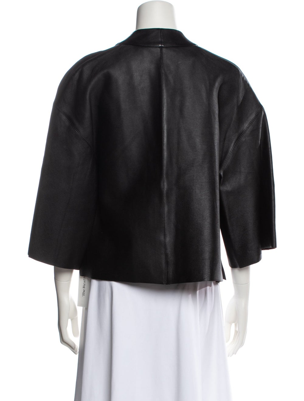 Ginger & Smart Leather Jacket Black Collarless Be… - image 3