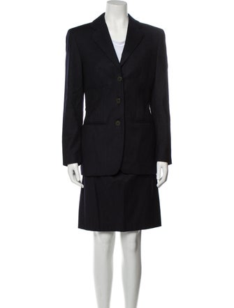 Giorgio Armani Virgin Wool Striped Skirt Suit