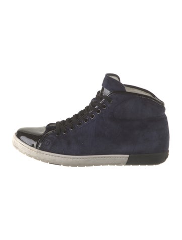 Giorgio Armani Sneakers Suede Colorblock Pattern 7.5