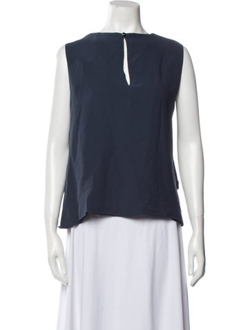 Giorgio Armani Tops Silk Bateau Neckline Blouse Us6, It42 | M