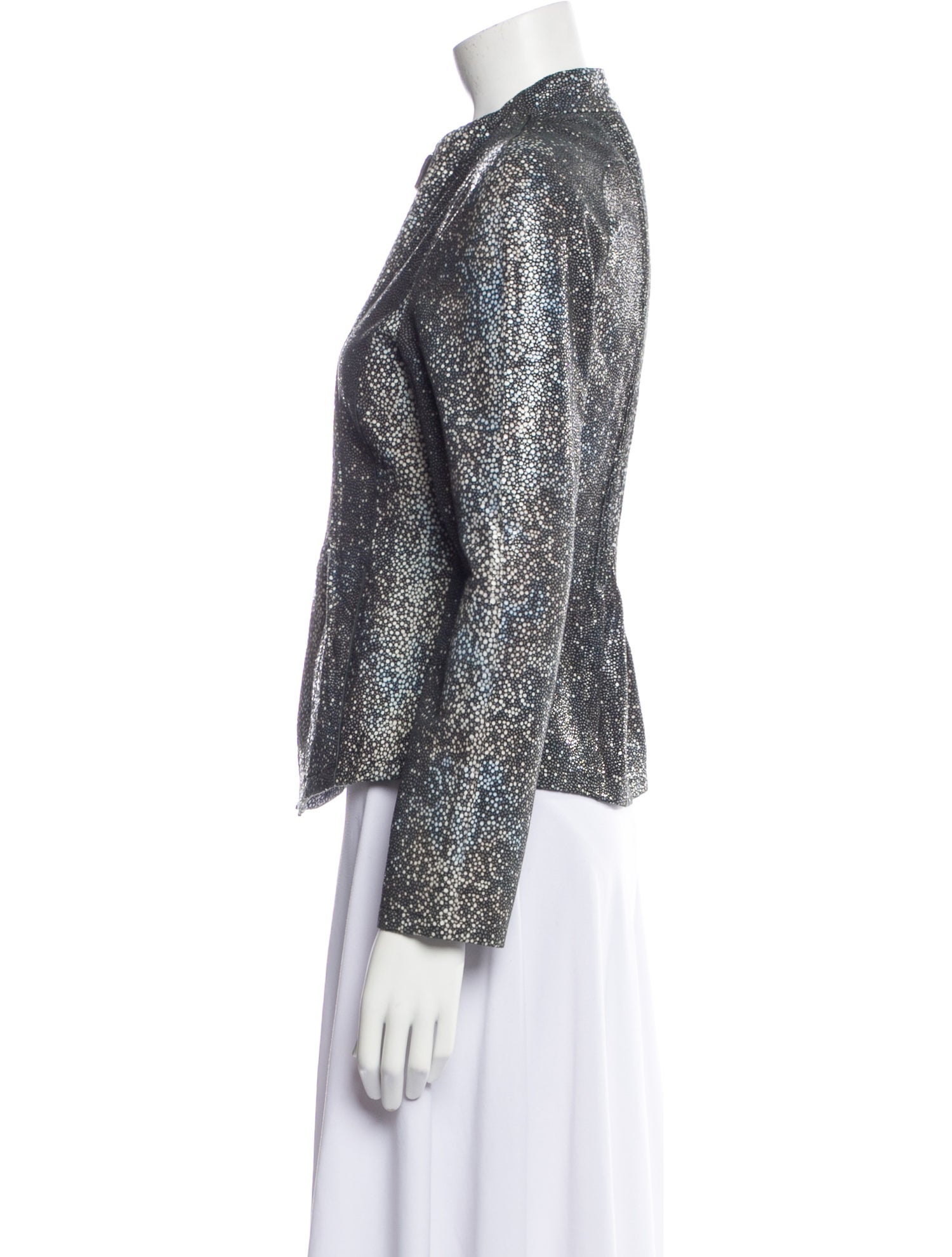 Giorgio Armani Lamb Leather Printed Evening Jacket