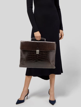 Giorgio Armani Alligator Briefcase