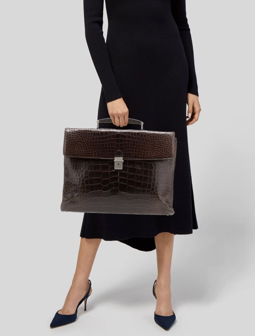 Giorgio Armani Alligator Briefcase