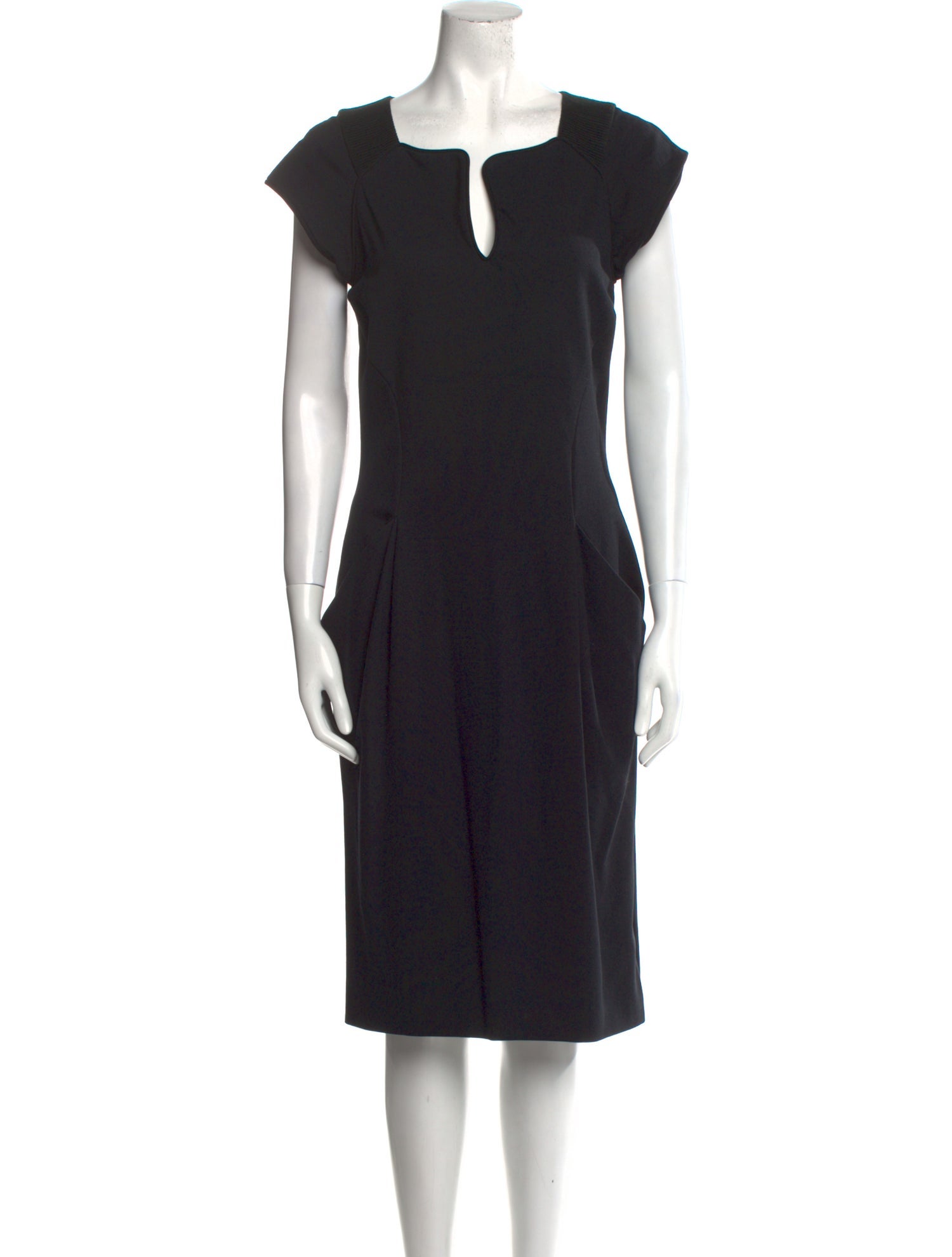 Giorgio Armani Square Neckline Midi Length Dress