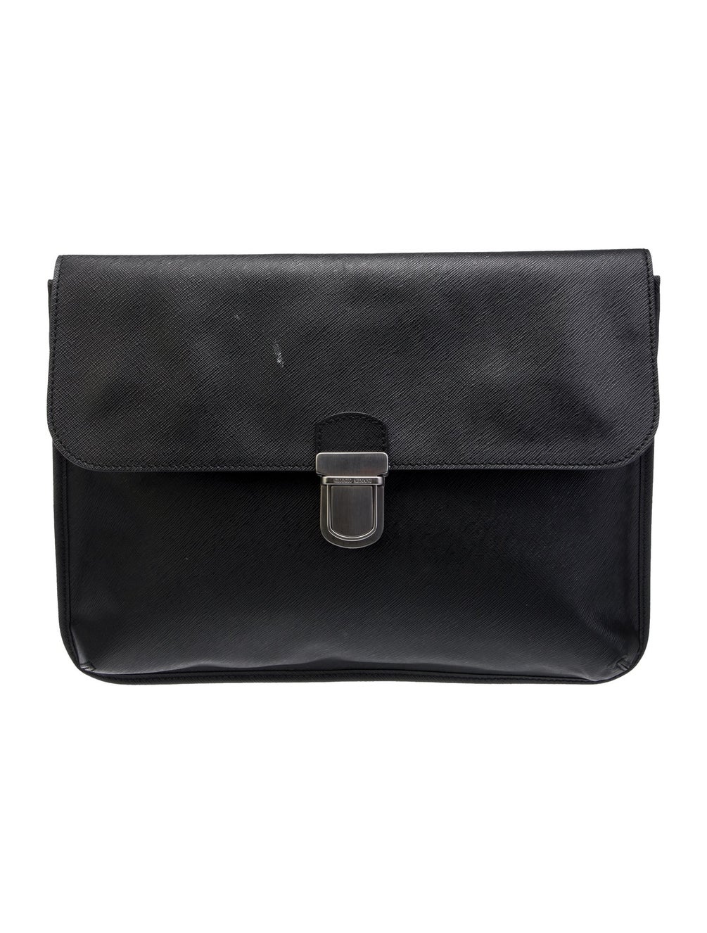 Armani Leather Portfolio Black Portfolios & Pouches, Bags