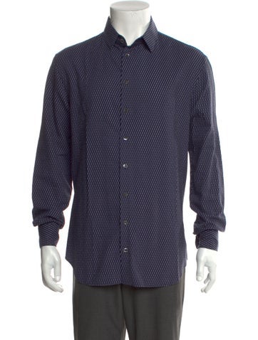 Giorgio Armani Casual Shirts Striped Long Sleeve Shirt Us16, It41 | L