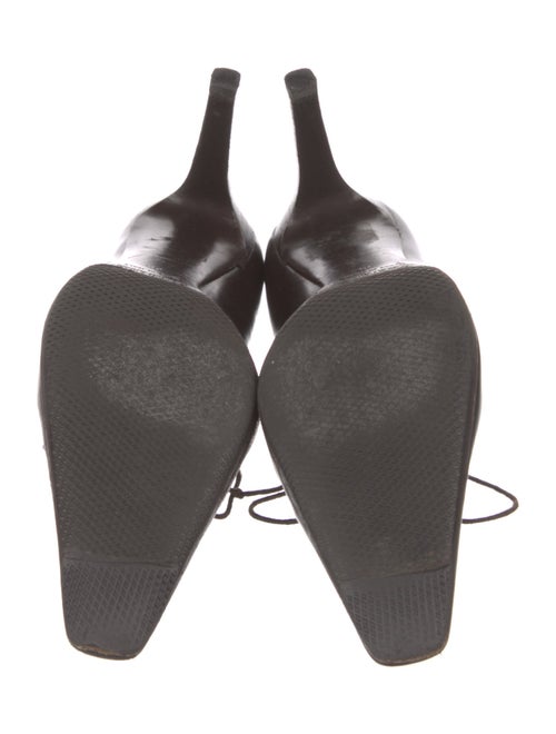 Giorgio Armani Leather Beaded Accents Lace-Up Boots