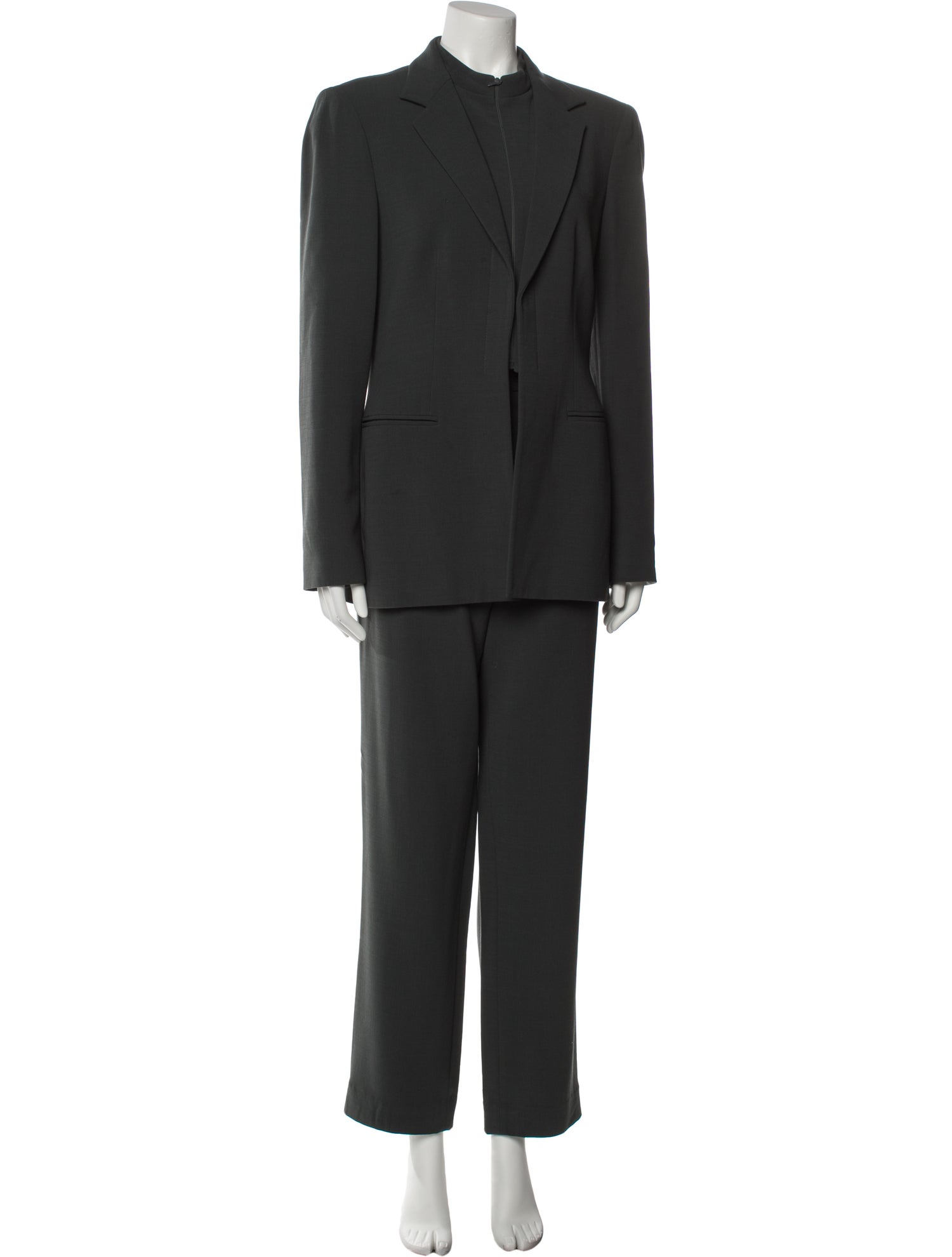 Giorgio Armani Wool Ruffle Embellishment Pantsuit